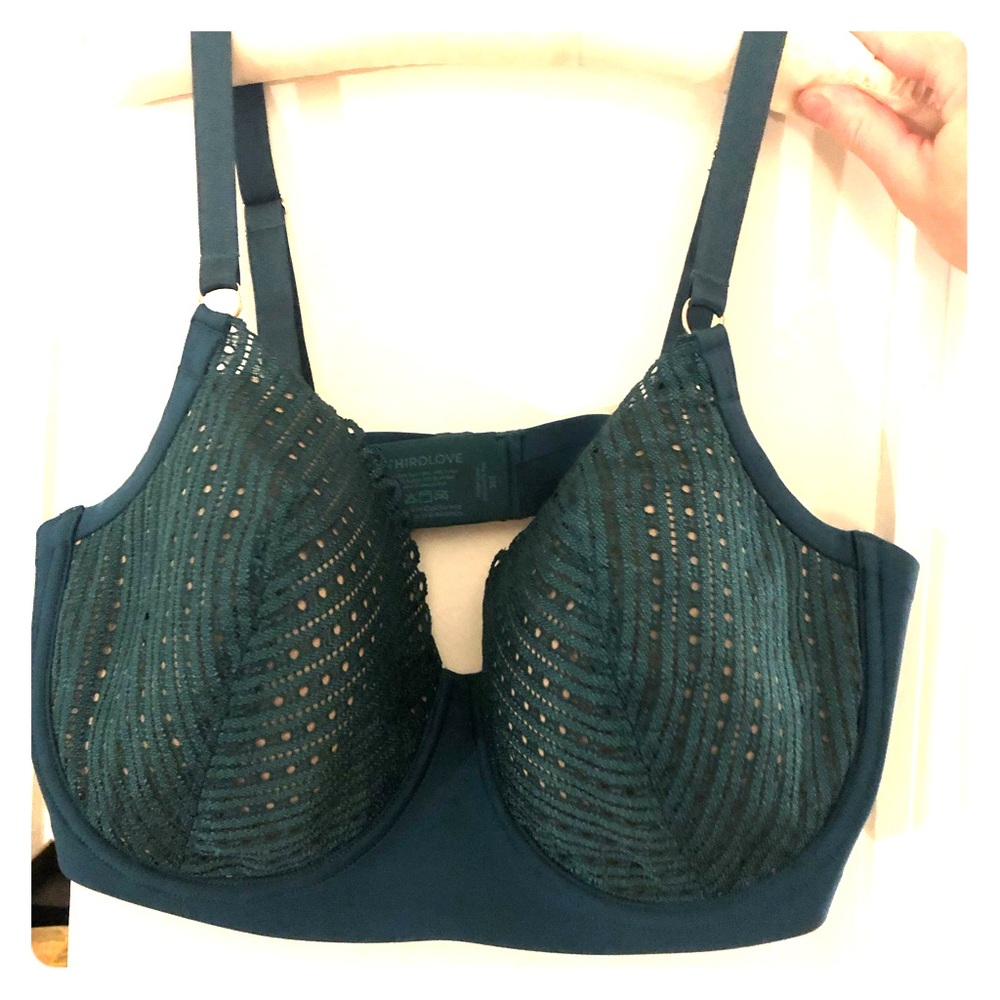 Eyelet Lacy Balconette Bra, Jade 36E Never Worn!